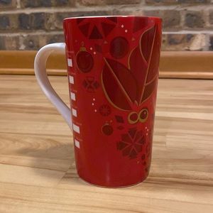 VTG 2013 Starbucks tall Christmas red holiday leaves ornament logo mug